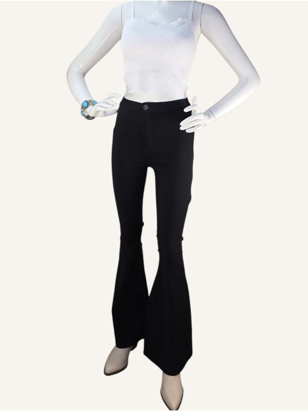 Black Flare Bell Bottom Pants Small JC & JQ NWT Y2K Back to School
